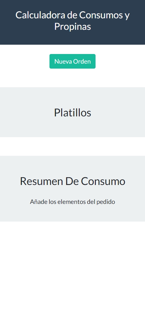 Calculdora de Consumos y Propina